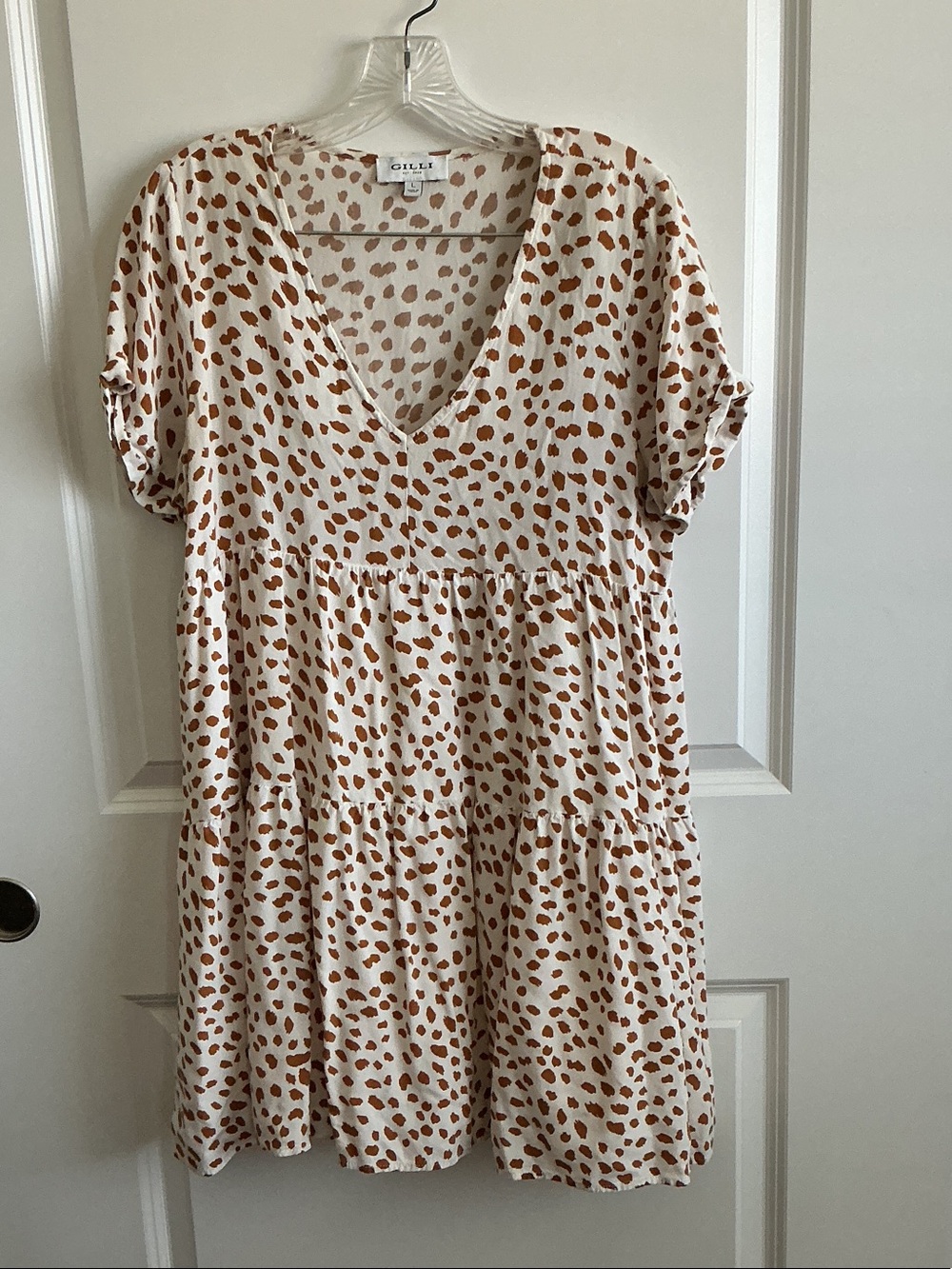 Gilli Cream Mini Dress with Rust Spot Print